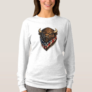 アメリカ愛国者 バッファロー ヘッド グラフィック Tシャツ