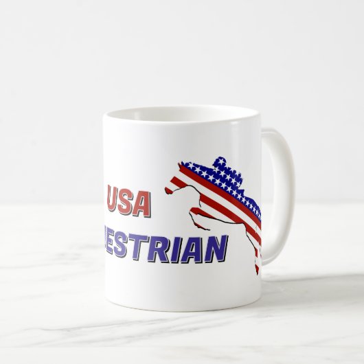 アメリカ愛国者 馬術ライダー コーヒーマグカップ (正面右)