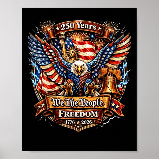 アメリカ愛国者 250歳の誕生日 7月4日 ポスター (正面)