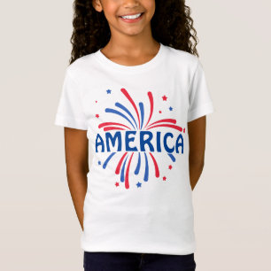 アメリカ愛国花火7月4日Tシャツ Tシャツ