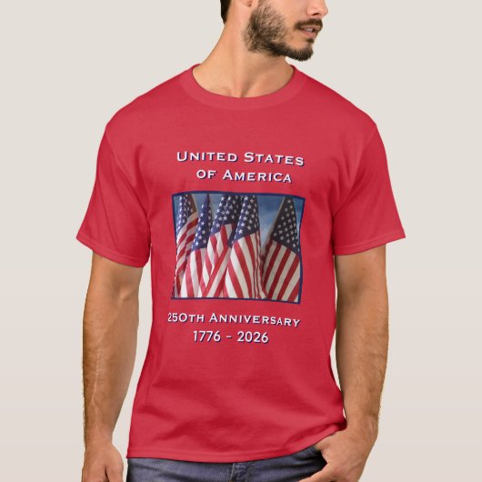 アメリカ愛国赤250周年 Tシャツ (正面)