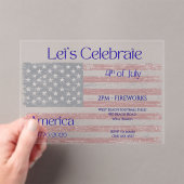 アメリカ愛国 1776-2026 フラッグ祝祭 アクリル招待状 (インサイチュ (ポータブル))