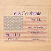 アメリカ愛国 1776-2026 フラッグ祝祭 アクリル招待状 (正面)