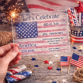 アメリカ愛国 1776-2026 フラッグ祝祭  アクリル招待状