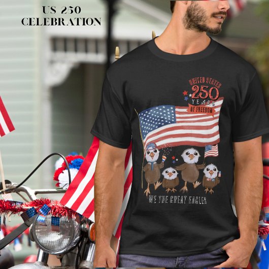 アメリカ愛国 250年自由の偉大な鷲 Tシャツ
