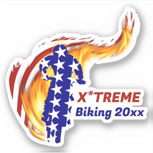 アメリカ愛国BMX/ダートバイク シール (正面)