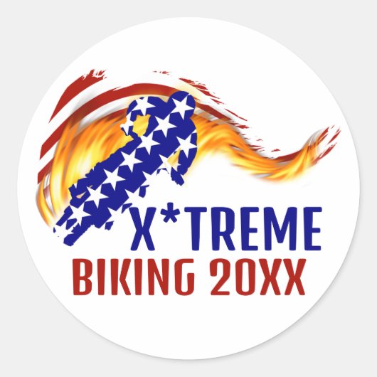 アメリカ愛国BMX/ダートバイク ラウンドシール (正面)