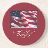 アメリカ感謝してい赤愛国国旗 コースター (正面)
