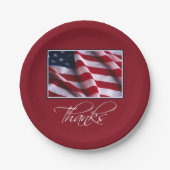 アメリカ感謝してい赤愛国国旗 ペーパープレート (正面)