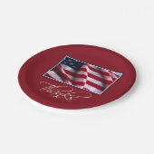 アメリカ感謝してい赤愛国国旗 ペーパープレート (アングル)