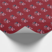 アメリカ感謝してい赤愛国国旗 ラッピングペーパー (角)