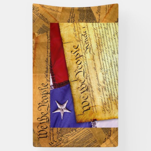 アメリカ憲法わが国民 横断幕 (縦)