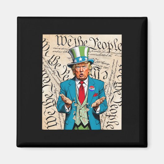 アメリカ憲法を再読すべきトランプ 1 マグネット (正面)