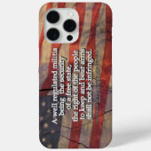 アメリカ憲法修正第2条のタイポグラフィー風アメリカ国旗デザイン Case-Mate iPhoneケース (裏面)