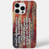 アメリカ憲法修正第2条 タイポグラフィ 牧歌的なアメリカ国旗 Case-Mate iPhoneケース (裏面)