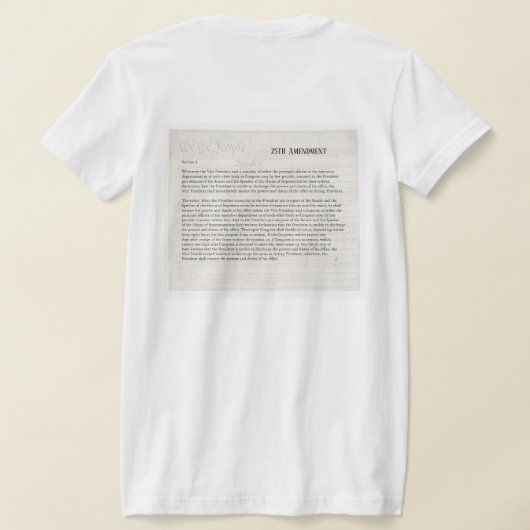 アメリカ憲法修正第25条 私たちは人民だ Resist Tシャツ (レイダウン裏面)