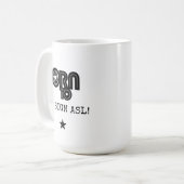アメリカ手話が生まれつきのもの コーヒーマグカップ (正面左)