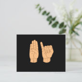 アメリカ手話でのバイセクシュアル ポストカード (スタンド正面)