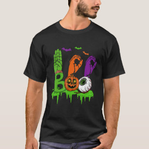 アメリカ手話のブーの手 Halloween Pride Tシャツ
