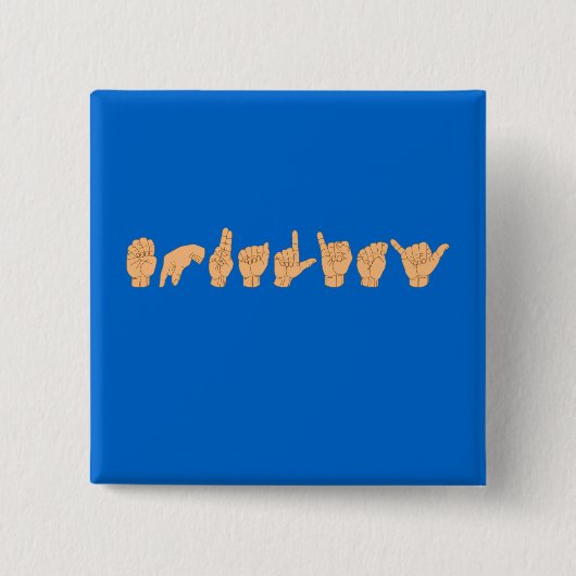 アメリカ手話の平等 缶バッジ (正面)