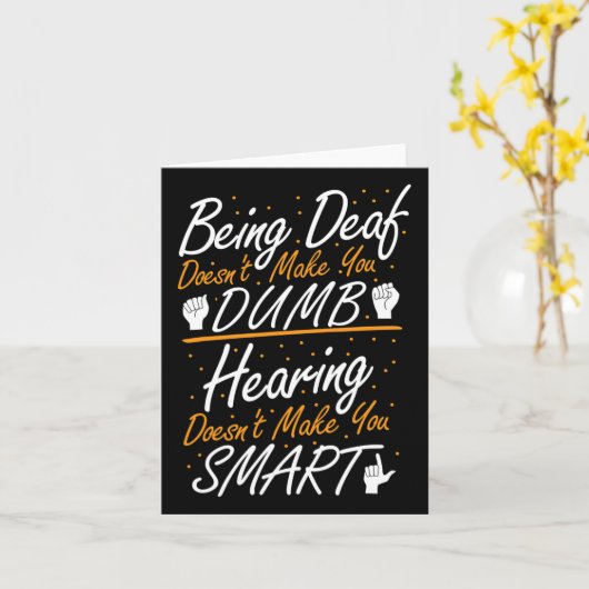 アメリカ手話の認知 - Asl Deaf Pride カード (黄色い花)