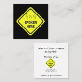 アメリカ手話の通訳 スクエア名刺 (正面/裏面)