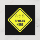 アメリカ手話の通訳 スクエア名刺 (正面)