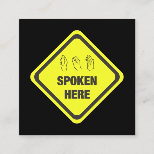 アメリカ手話の通訳 スクエア名刺 (正面)