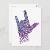 アメリカ手話はがき「I Love You」 ポストカード (正面/裏面)