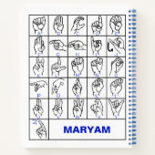 アメリカ手話ろうアルファベット学ASL ノートブック (裏面)