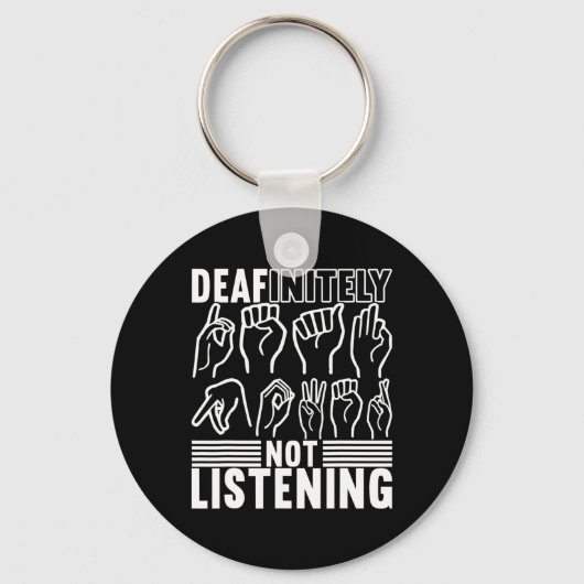 アメリカ手話ろう者認識度1 キーホルダー (正面)