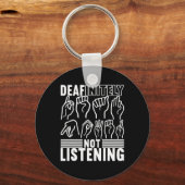 アメリカ手話ろう者認識度1 キーホルダー (正面)