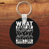 アメリカ手話ろう者認識度7 キーホルダー (正面)