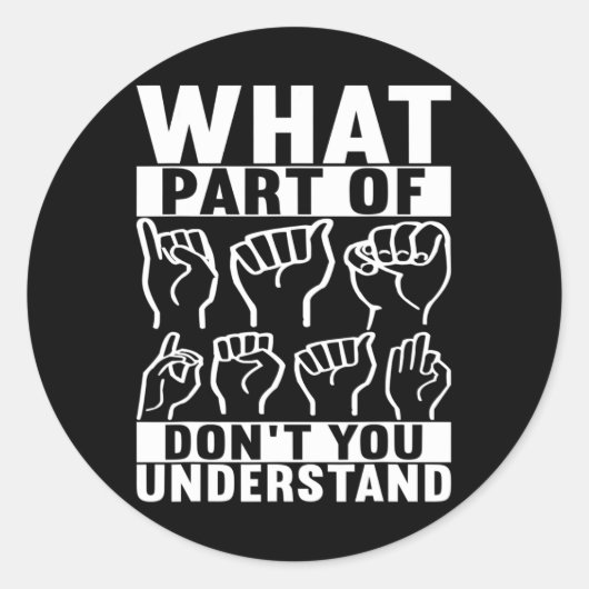 アメリカ手話ろう者認識度7 ラウンドシール (正面)