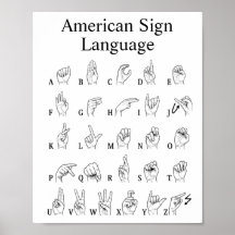 アメリカ手話アルファベットポスター