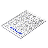 アメリカ手話アルファベット ノートブック (左側)