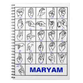 アメリカ手話アルファベット ノートブック