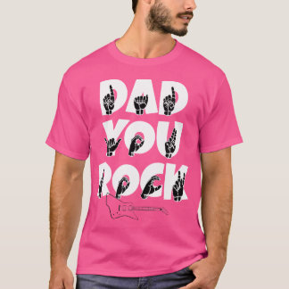 アメリカ手話パパ最高ギター Tシャツ