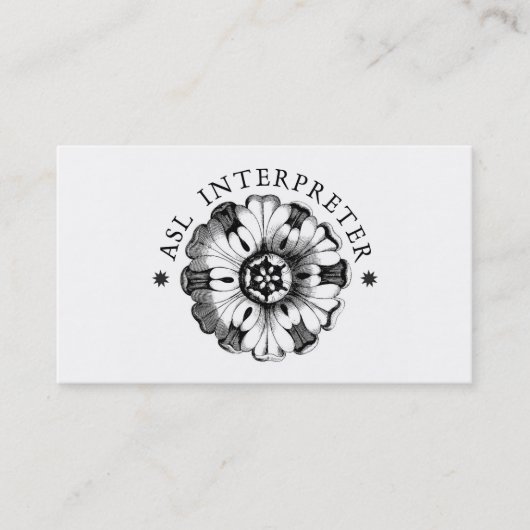 アメリカ手話ビジネスカード 名刺 (正面)