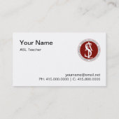 アメリカ手話先生 名刺 (裏面)