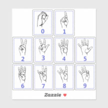 アメリカ手話学ASL Numbersスタンプ