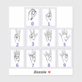アメリカ手話学ASL Numbersスタンプ シール