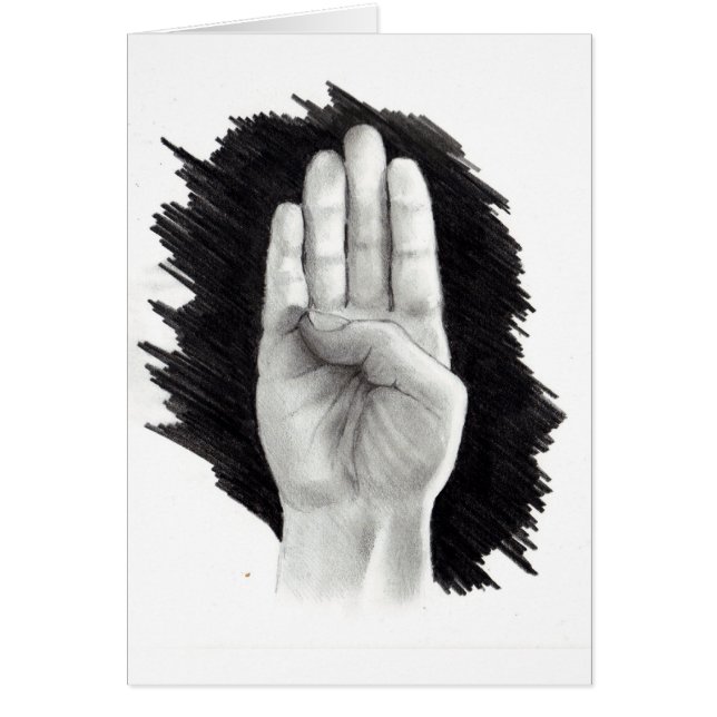 アメリカ手話文字「B」 (正面)