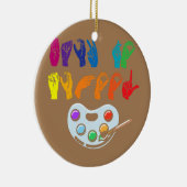 アメリカ手話新学期ASL セラミックオーナメント (右)