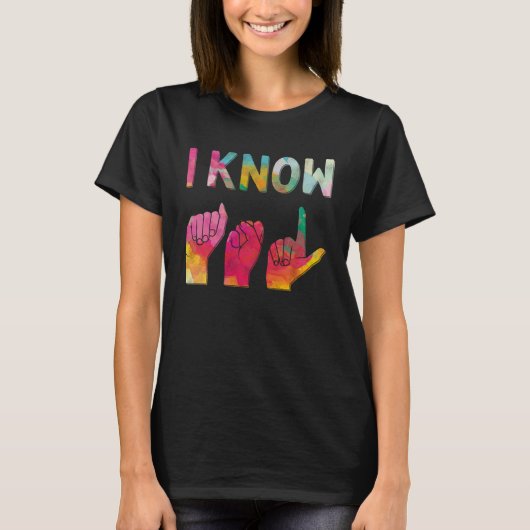 アメリカ手話言語を知っています Tシャツ (正面)