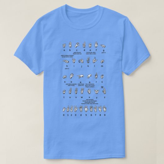 アメリカ手話9 Tシャツ (デザイン正面)
