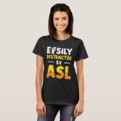 アメリカ手話 ろう者意識向上と手話 3 Tシャツ (正面フル)
