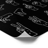 アメリカ手話 アルファベット教師 ASL ポスター (角)