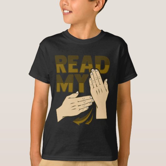 アメリカ手話 ハンドジェスチャーろう者聴覚障害啓発 12  Tシャツ (正面)