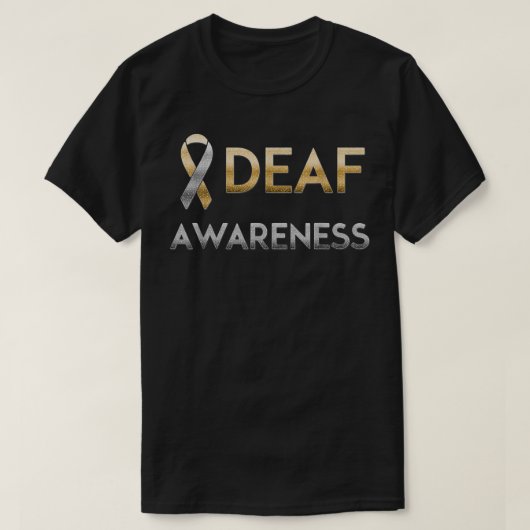 アメリカ手話 聴覚障害者 Awareness T Tシャツ (デザイン正面)